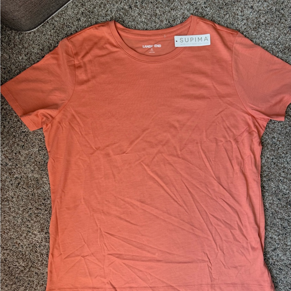 Lands' End Women's Short Sleeve Tee in Coral
